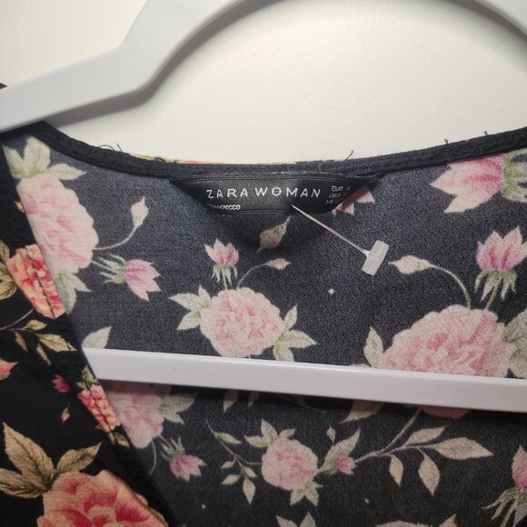 Zara Women’s Rose Print Blouse – Size Small, Excellent Condition - Picture 2 of 3